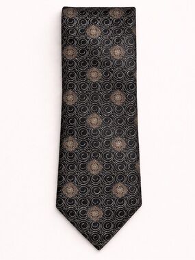 Canali Medallion Swirl Silk Tie Made in Italy